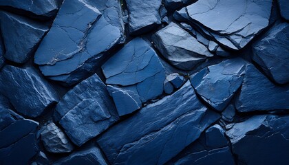 Abstract Dark Blue Slate Rock Texture with Cracked Layers – Natural Mineral Design for Creative Projects, Backgrounds, and Decor