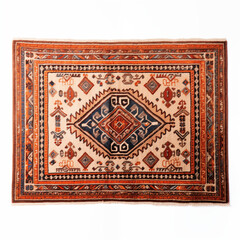 Orange and Brown Geometric Rug Traditional Tribal Pattern  Persian Style Carpet  Home Decor Textile