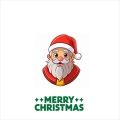 Christmas Santa Claus faces and full body vector illustration.