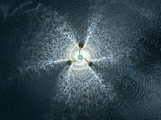 Waste Water Turbine Use Treatment Wastes Water Increases Oxygen By Motor Electric Energy For Return...