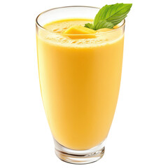 Delicious and Creamy Mango Lassi Drink for Refreshing Moments on Transparent PNG background