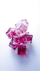 Ice cubes, pink, purple, red