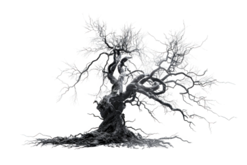 Eerie tree growth abandoned forest nature photography isolated environment dramatic viewpoint intriguing concept