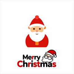 Christmas Santa Claus faces and full body vector illustration.