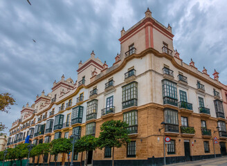Fototapeta premium The beautiful streets of trhe old town of Cadiz, Andalusia (Andalucía), Spain