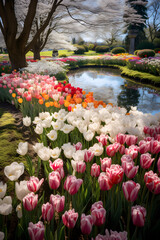 Burst of Colors: A Captivating Representation of a Blossoming Spring Garden that Embraces the Beauty of Nature