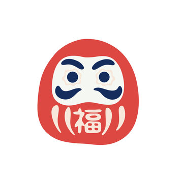 Darum Doll Illustration Symbol of Good Luck