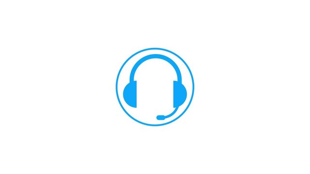 headphone Icon of nice animated for your outline videos easy to use with Transparent Background.