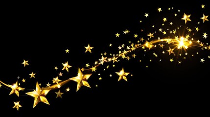Glittering stars on black background
