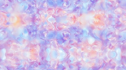Fototapeta premium Seamless pattern with a holographic liquid crystal texture, a beautiful backdrop, abstract soft pink and purple tones, creating a delicate and dreamy floral pattern. 