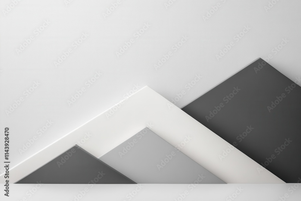 Poster abstract geometric composition with white and gray panels creating a modern, minimalist backdrop for