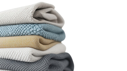 Neatly Organized Pile of Clean Folded Laundry Perfect for Home Management and Inspirational Cleanliness Displays.
