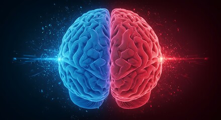 High-Tech Brain Visualization . neural activity and creative energy technology, medicine, and futuristic concepts artificial intelligence, innovation, and digital art neural activity