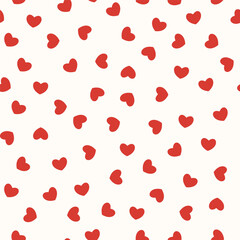 Groovy background with tiny hearts. Valentine day cheerful seamless pattern. Vector wallpaper with romantic vibes. Cute print for fabric, paper, kids clothes and accessories