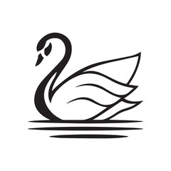 goose and swan silhouette vector illustration collection of duck silhouette and icon vector illustration
 