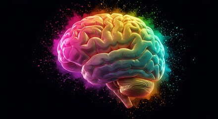 High-Tech Brain Visualization . neural activity and creative energy technology, medicine, and futuristic concepts artificial intelligence, innovation, and digital art neural activity