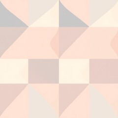 Fototapeta premium Pastel Geometric Pattern: Soft blush, gray, and cream tones create a calming and elegant geometric pattern. Ideal for backgrounds, textiles, and design projects. 