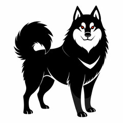 Siberian husky dog silhouette on a white background