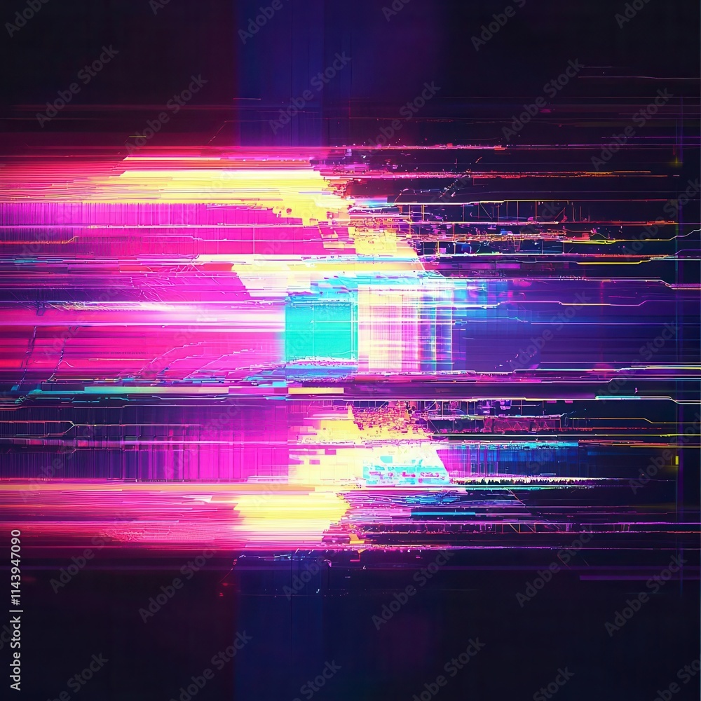 Poster screen damage, glitch texture, fragment data interface, blur error dynamic pixel pattern. abstract d