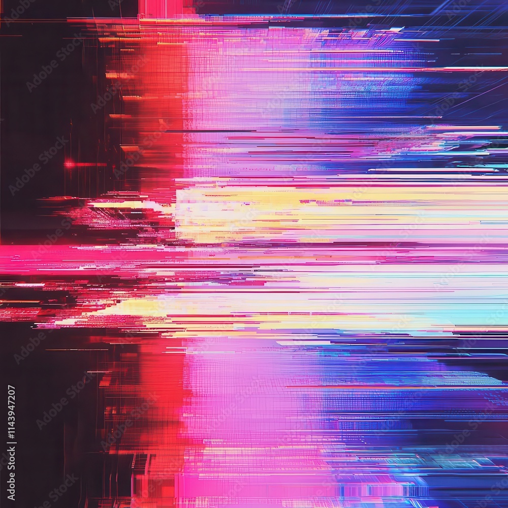 Poster screen damage, glitch texture, fragment data interface, blur error dynamic pixel pattern, modern dig