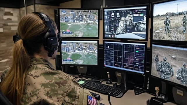 Military Operator Monitoring Screens