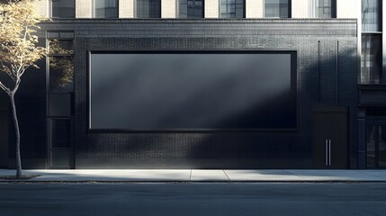 Blank billboard on the wall