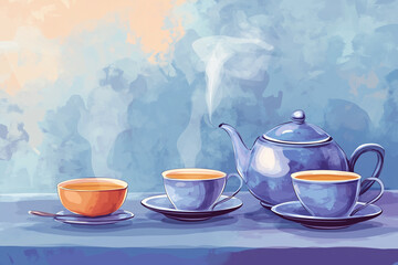 Fototapeta premium Chinese Tea Culture Concept Background