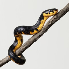 snake on the white isolate background