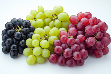 Fresh mixed grapes arranged beautifully for a healthy snack or dessert option. Generative AI