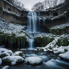 waterfall in the mountains