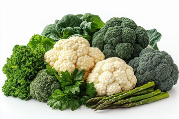Fresh assortment of colorful vegetables arranged on a clean surface. Generative AI
