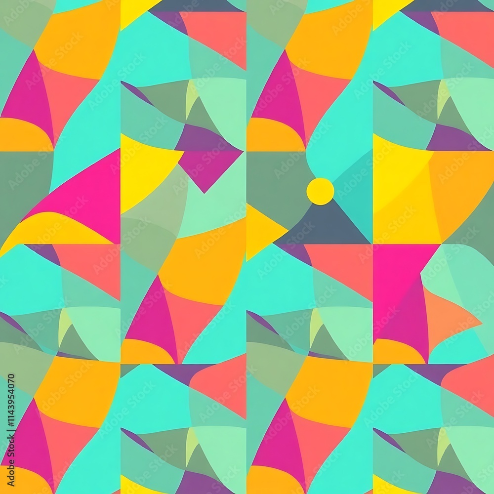 Poster abstract geometric pattern: a vibrant and energetic geometric pattern with a captivating interplay o