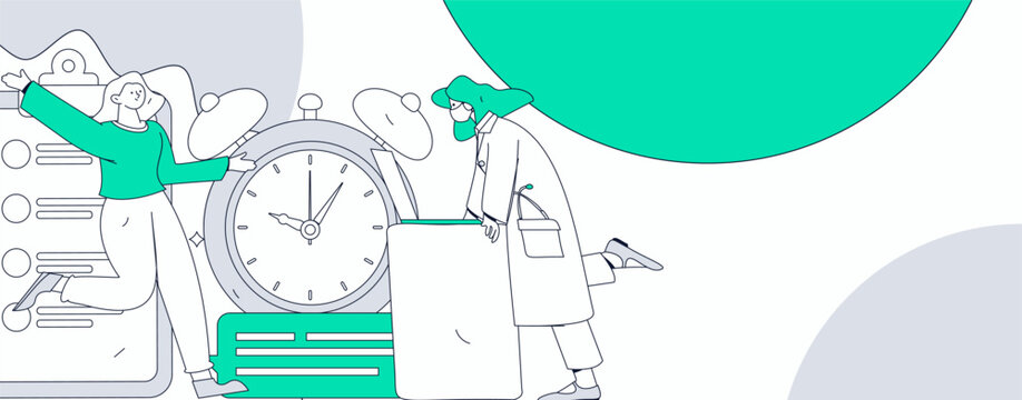 Flat vector illustration of business people operating work scene
