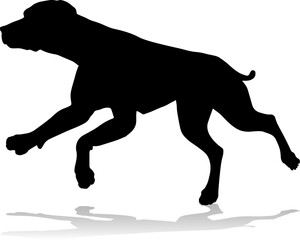 A detailed animal silhouette of a pet dog