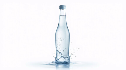Plastic bottle and water splash