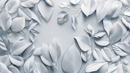 A collection of delicate white leaves arranged elegantly on a smooth surface, creating a serene and calming ambiance.