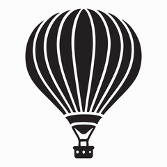 Obraz premium Charming Black Hot Air Balloon Silhouette Vector Image
