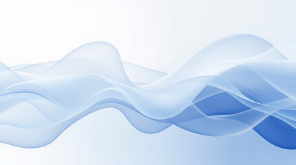 Abstract Blue Wave Forms on White Background