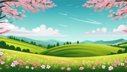 Fototapeta premium landscape with lake and mountains