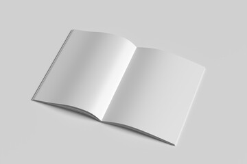 A4 A5 Magazine Brochure 3D Rendering White Blank Mockup