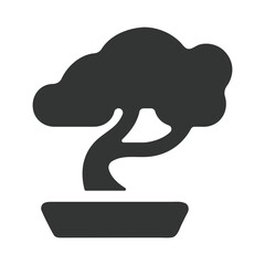 Bonsai tree vector illustration art design image. small pine tree bonsai icon or logo isolated sign symbol .on a white background.