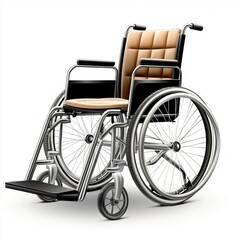 Fototapeta premium Modern Ergonomic Wheelchair Design with Stylish Upholstery and Durable Framework for Enhanced Mobility and Comfort in Daily Use and Healthcare Settings