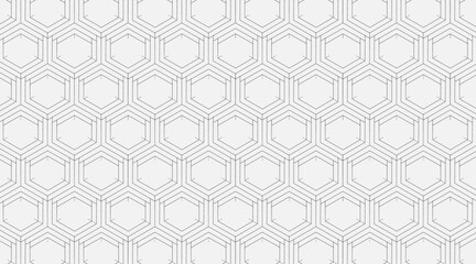 Geometric pattern design with hexagonal vector shape | Seamless pattern for texture, fabric, banner, poster, presentation, flyer, decorative use | Minimal abstract background with silver colour 