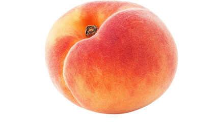 Fototapeta premium Fresh Peach with Fuzzy Skin on a White Background: Perfect for Summer Recipes, Healthy Snacks, and Vibrant Food Presentations.