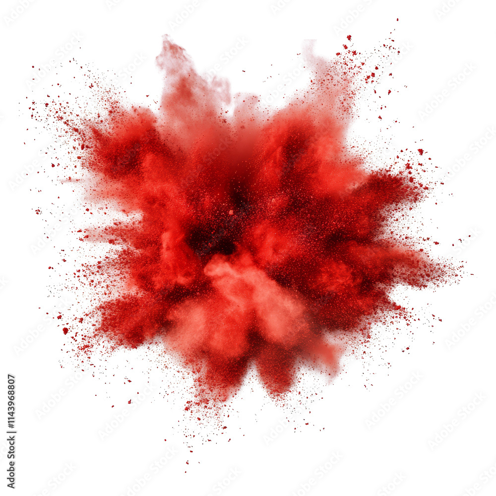 Aufkleber red powder explosion isolated on a transparent background creating an impactful visual effect of vib