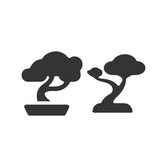 Bonsai tree vector illustration art design image. small pine tree bonsai icon or logo isolated sign symbol .on a white background.