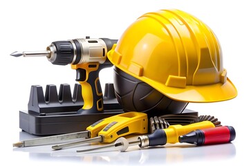 Essential Construction Tool On A White Background For DIY Enthusiasts. Construction. Tool. White. Background. Photos. Images. Equipment. Hand. Repair. Power. Building. Work. Design.