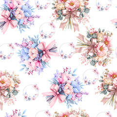 background with flowers seamless, seamless pattern