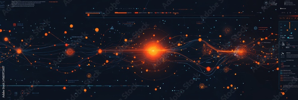 Poster ai-powered business graph with real-time performance indicators