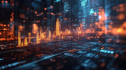 Obraz premium AI-powered business performance chart with predictive analytics